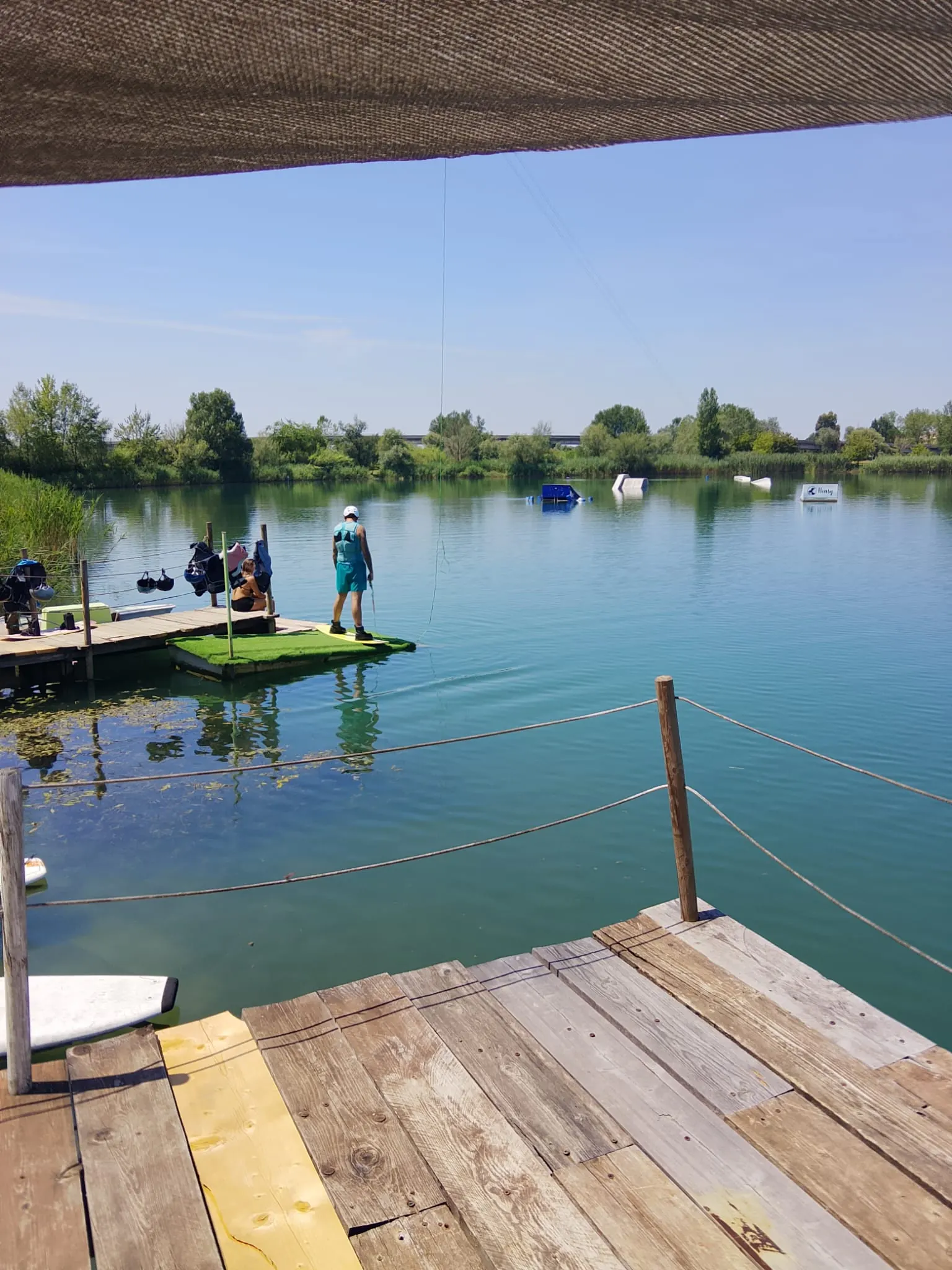 Lake and starting dock at Wake Park Pontedera
